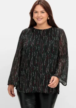 Gefütterte Chiffontunika mit Alloverprint