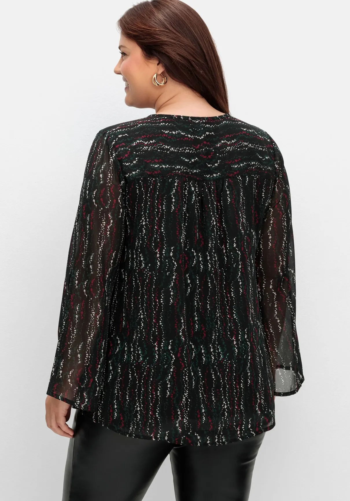 Gefütterte Chiffontunika mit Alloverprint