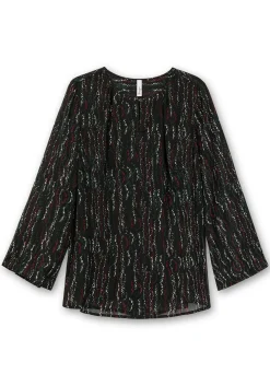 Gefütterte Chiffontunika mit Alloverprint