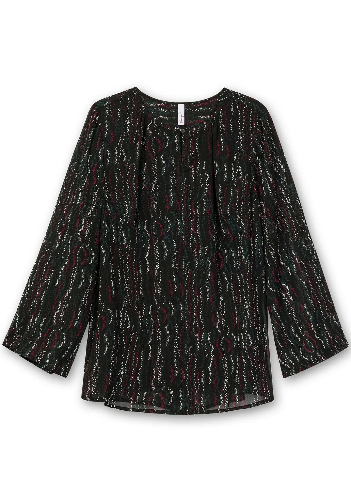 Gefütterte Chiffontunika mit Alloverprint