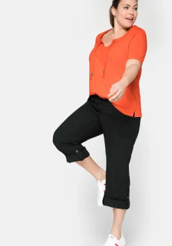 Gerade Cargo-Hose mit krempelbaren Beinen