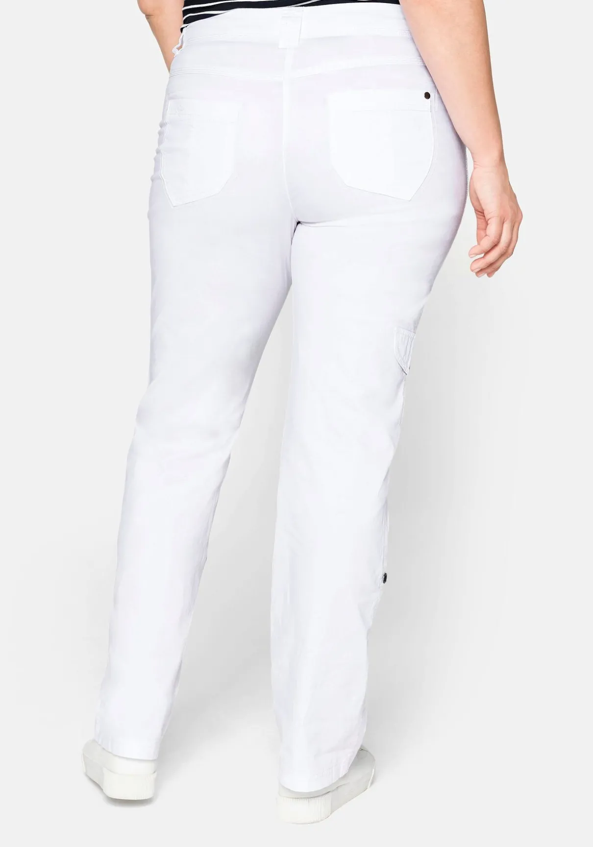 Gerade Cargo-Hose mit krempelbaren Beinen