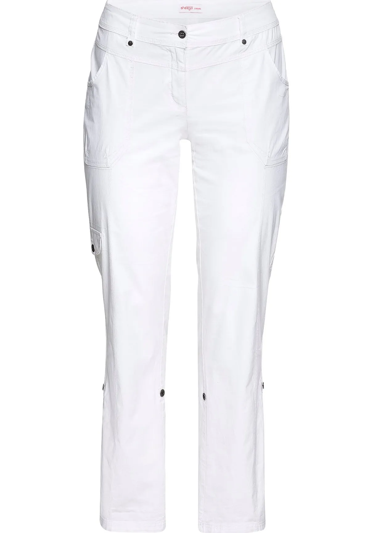 Gerade Cargo-Hose mit krempelbaren Beinen