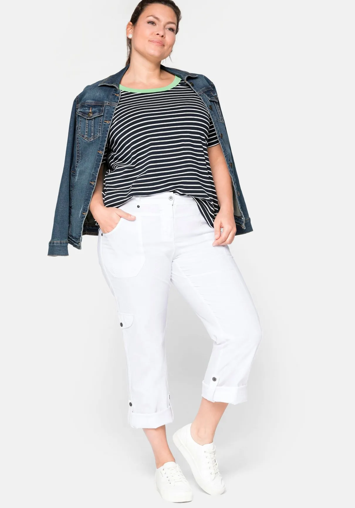 Gerade Cargo-Hose mit krempelbaren Beinen