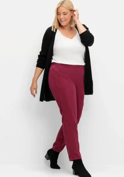 Gerade Cordhose mit Gummizugbund