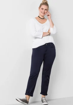 Gerade Hose aus Baumwoll-Twill