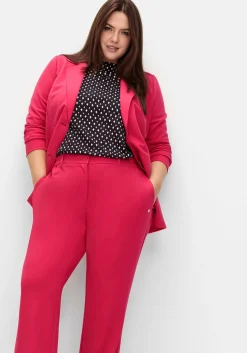 Gerade Hose aus Milano-Ripp, mit Stretchbund