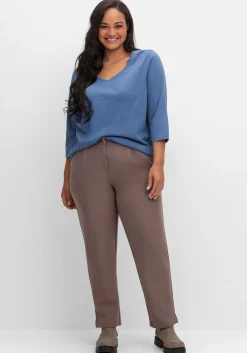 Gerade Hose mit Bundfalten, in bügelfreier Qualität