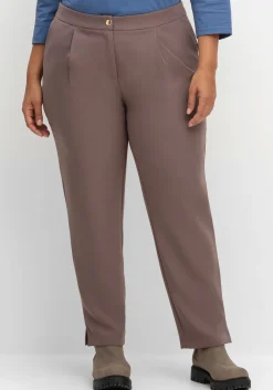 Gerade Hose mit Bundfalten, in bügelfreier Qualität