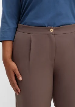 Gerade Hose mit Bundfalten, in bügelfreier Qualität