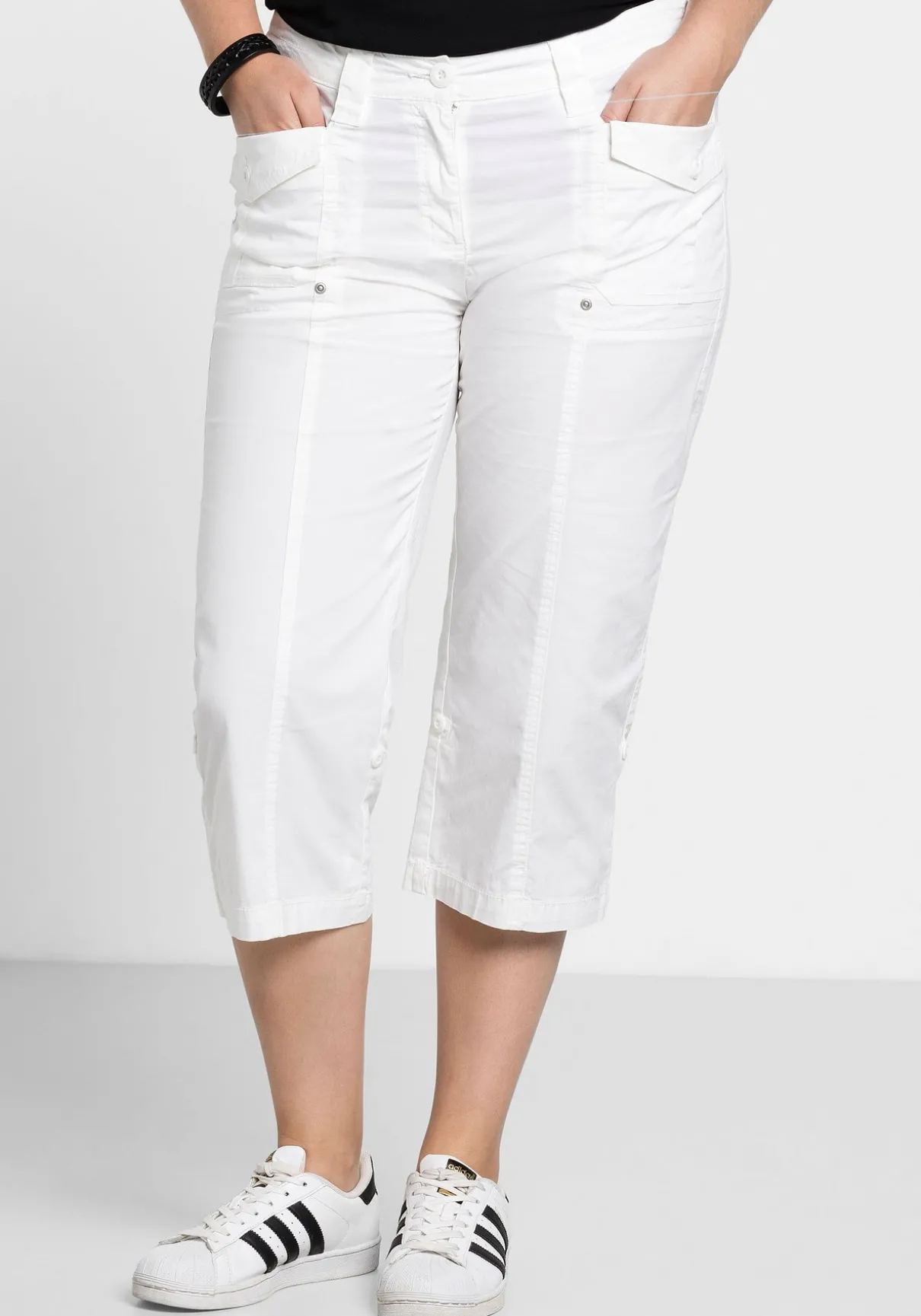 Gerade 3/4-Hose mit Krempelfunktion