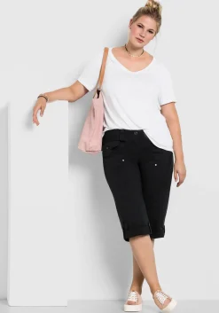 Gerade 3/4-Hose mit Krempelfunktion