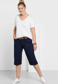 Gerade 3/4-Hose mit Krempelfunktion