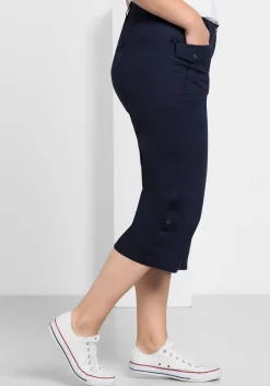 Gerade 3/4-Hose mit Krempelfunktion