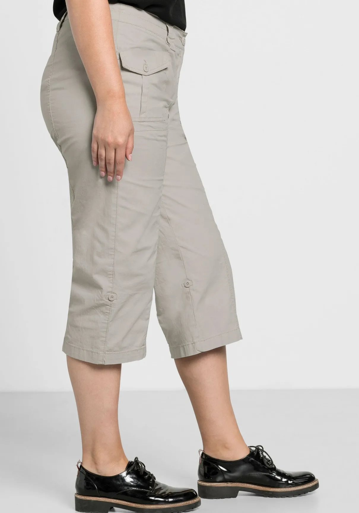 Gerade 3/4-Hose mit Krempelfunktion