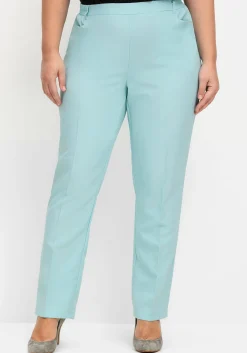 Gerade Hose mit Schlupfbund und Bügelfalten