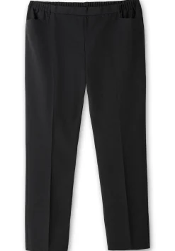 Gerade Hose mit Schlupfbund und Bügelfalten