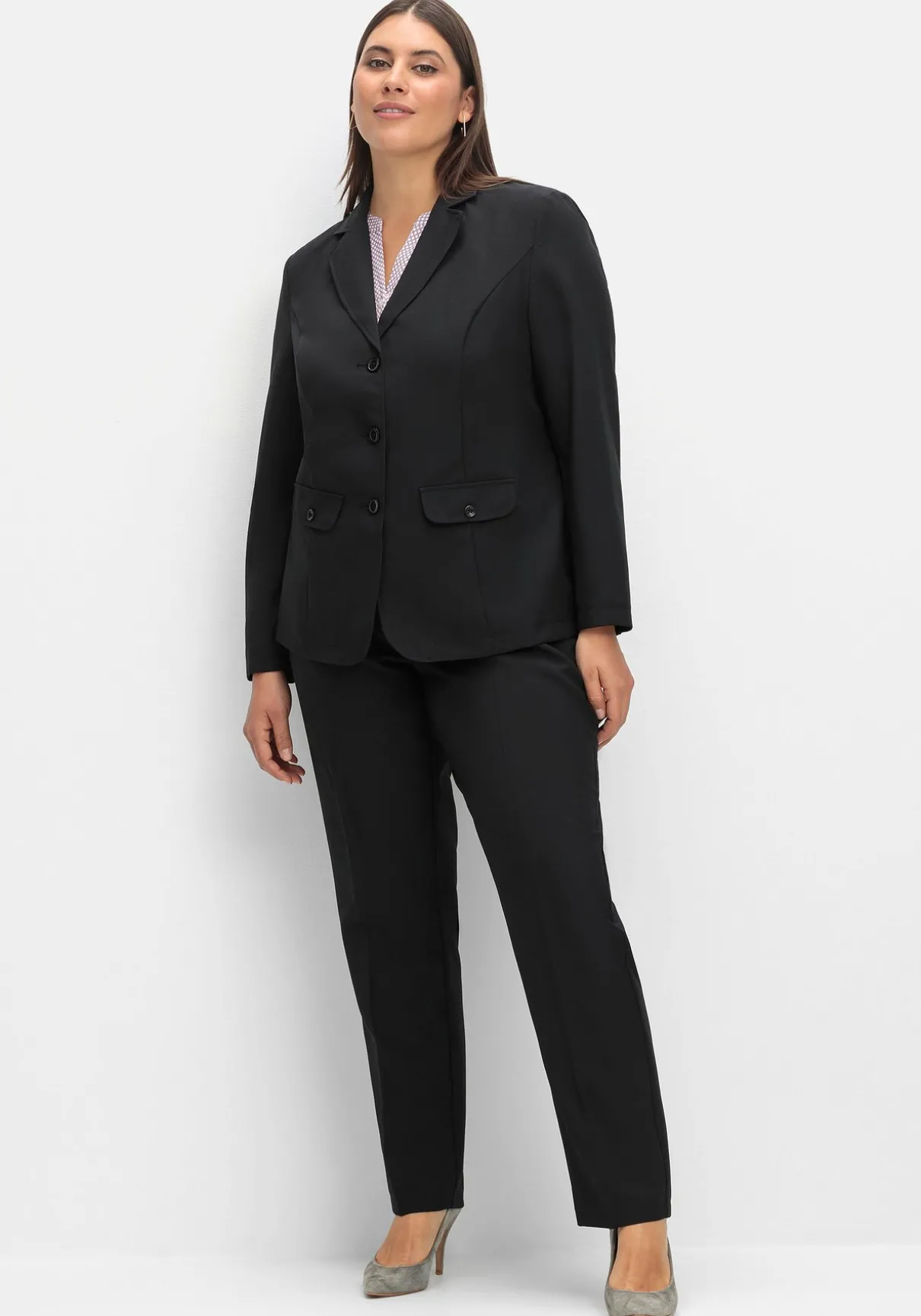 Gerade Hose mit Schlupfbund und Bügelfalten