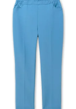 Gerade Hose mit Schlupfbund und Bügelfalten