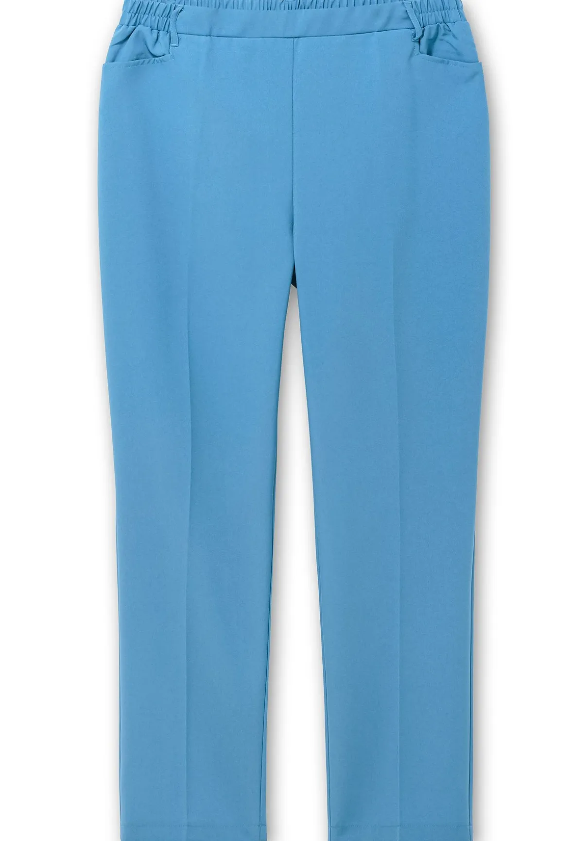 Gerade Hose mit Schlupfbund und Bügelfalten