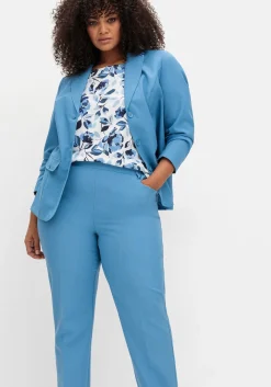 Gerade Hose mit Schlupfbund und Bügelfalten