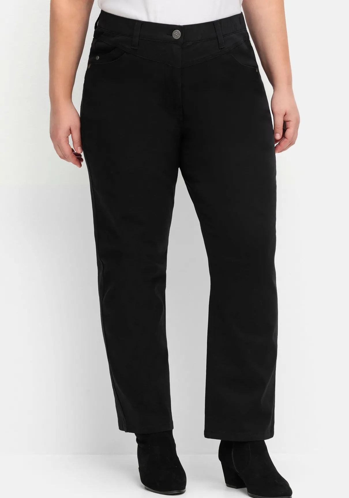 Gerade Hose mit Shaping-Einsatz und Gummibund