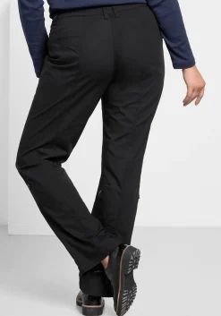 Gerade Hose mit Teilungsnähten und Krempelfunktion