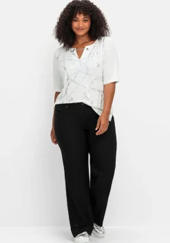 Gerade Hose mit Zierriegeln und Gürtelschlaufen