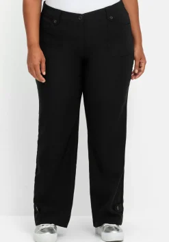 Gerade Hose mit Zierriegeln und Gürtelschlaufen