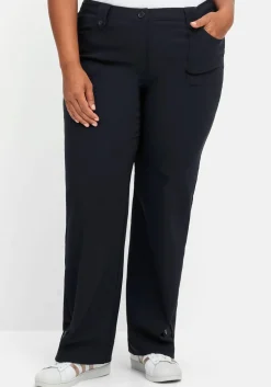 Gerade Hose mit Zierriegeln und Gürtelschlaufen