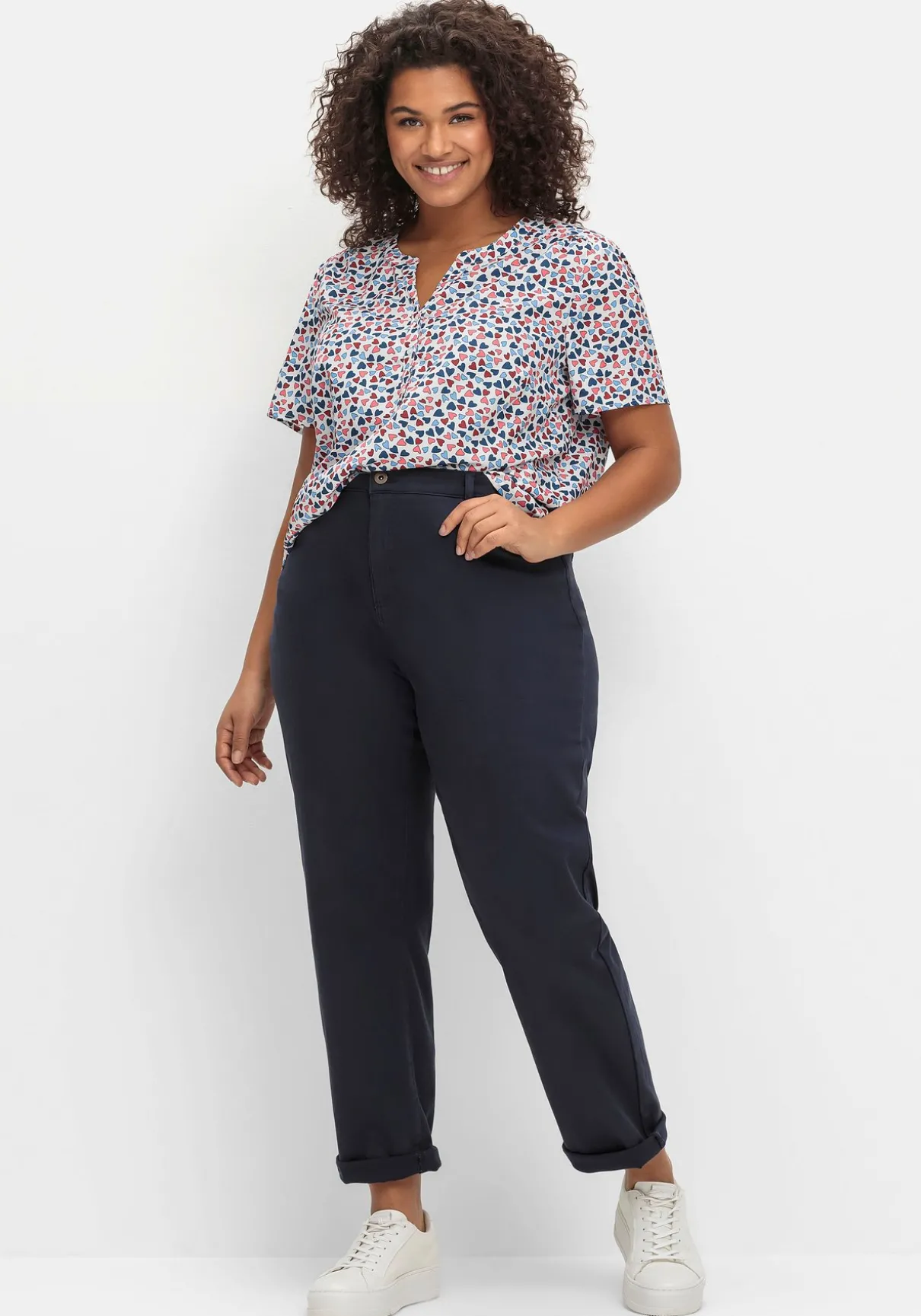 Gerade Jeans in Ankle-Länge, Five-Pocket-Form