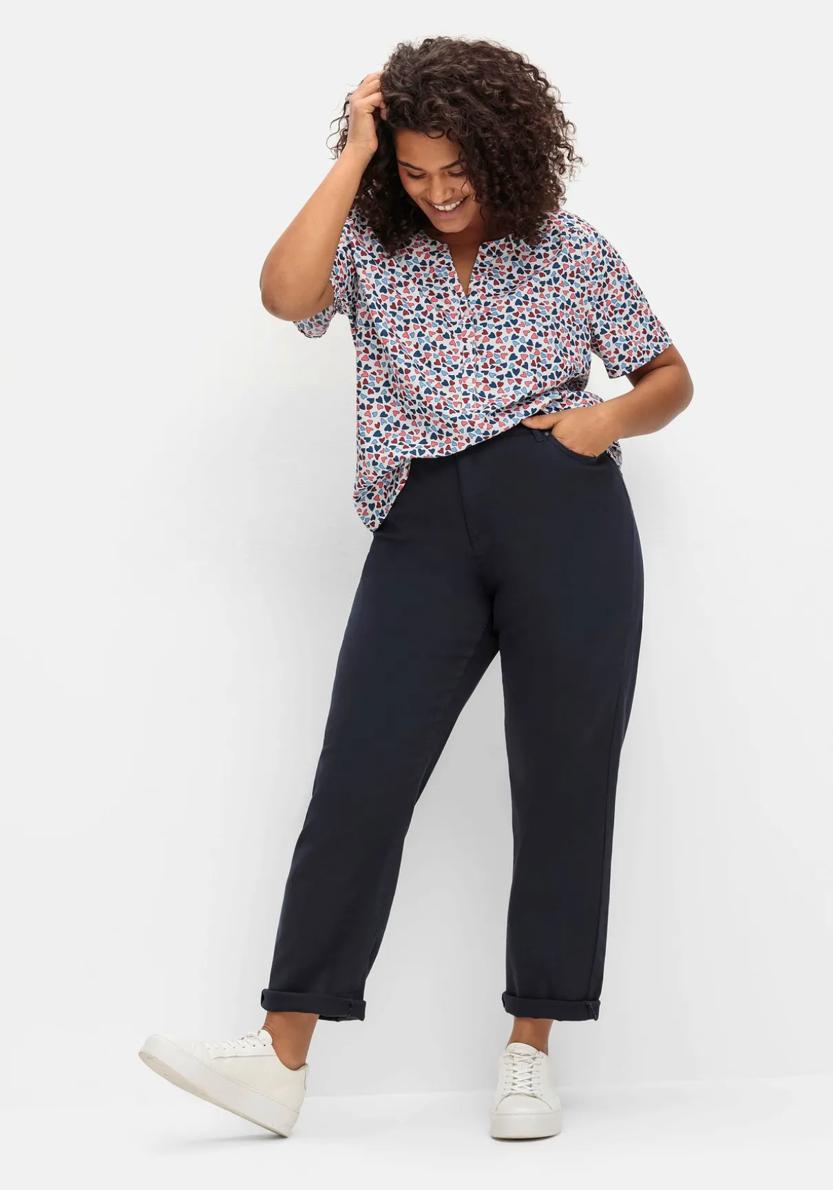 Gerade Jeans in Ankle-Länge, Five-Pocket-Form