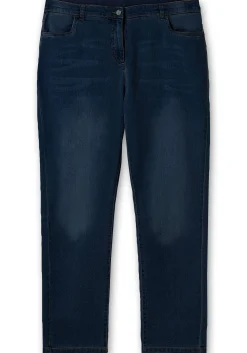 Gerade Jeans mit elastischem High-Waist-Bund