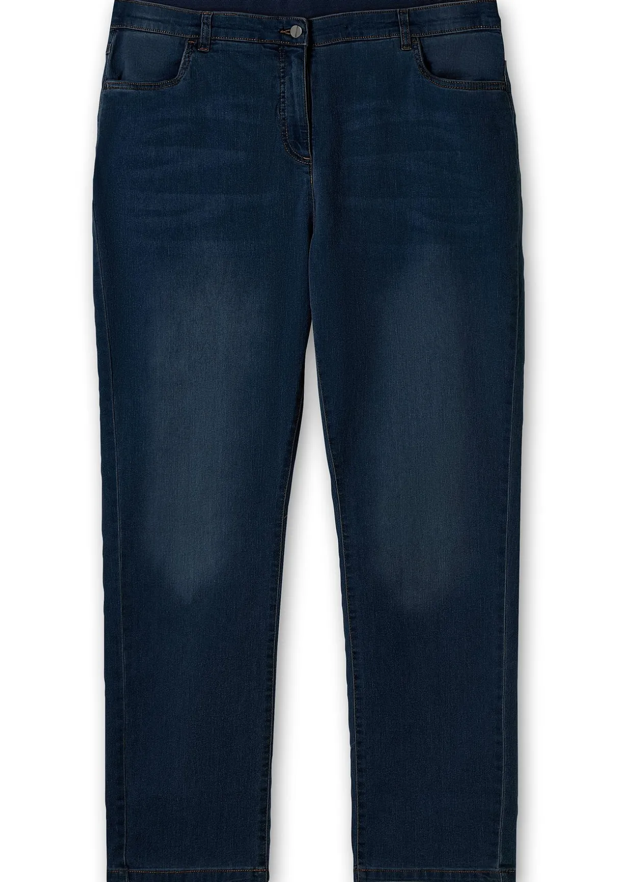 Gerade Jeans mit elastischem High-Waist-Bund