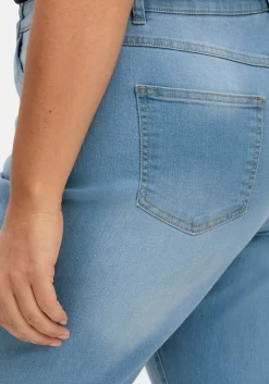 Gerade Jeans mit elastischem High-Waist-Bund