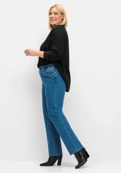 Gerade Jeans mit Gummibund und Shaping-Einsatz