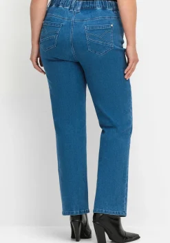 Gerade Jeans mit Gummibund und Shaping-Einsatz