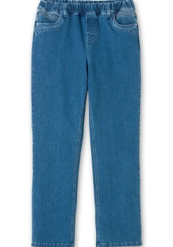 Gerade Jeans mit Gummibund und Shaping-Einsatz