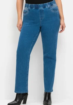 Gerade Jeans mit Gummibund und Shaping-Einsatz