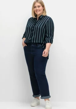 Gerade Jeans mit Gummibund und Shaping-Einsatz