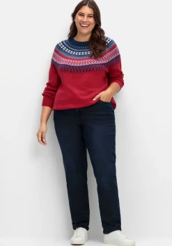 Gerade Jeans mit kariertem Thermo-Innenfutter