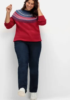 Gerade Jeans mit kariertem Thermo-Innenfutter