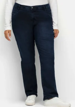 Gerade Jeans mit kariertem Thermo-Innenfutter