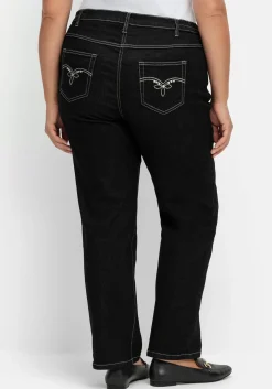 Gerade Jeans mit seitlichem Stretchbund