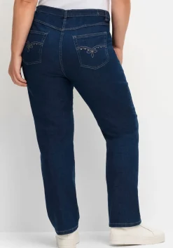 Gerade Jeans mit seitlichem Stretchbund