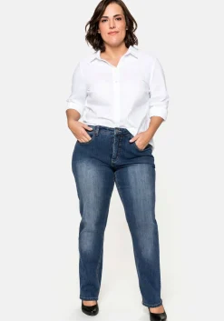 Gerade Jeans mit Shaping-Einsatz