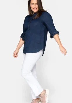 Gerade Jeans mit Used-Effekten