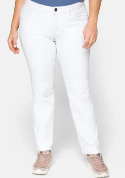 Gerade Jeans mit Used-Effekten