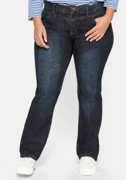 Gerade Jeans mit Used-Effekten