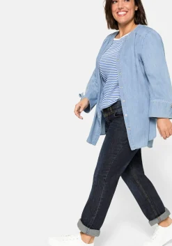 Gerade Jeans mit Used-Effekten